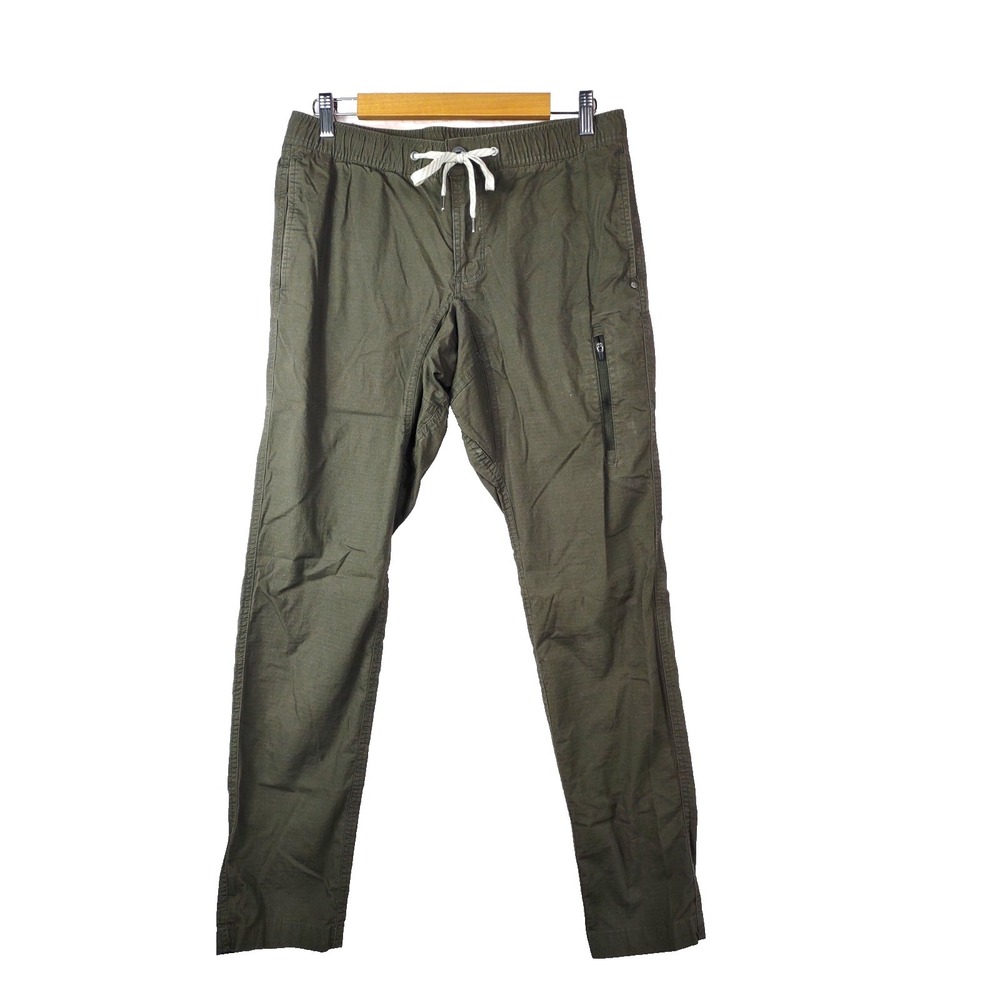Vuori Mens Ripstop Zip Drawstring Performance Pants Medium Green Athletic Travel